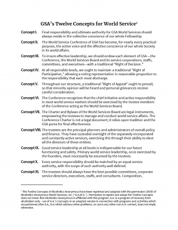 12 Concepts of GSA World Service